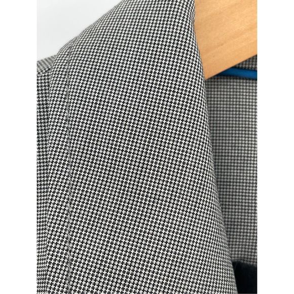 Banana Republic Blazer Jacket Women 8 Black White Small Houndstooth Peplum Back - Picture 3 of 15